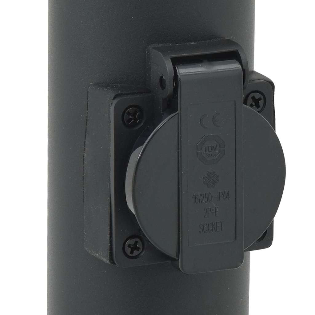 Pullertlamper med sensor og stikkontakt 3 stk 110 cm rustfritt stål IP44