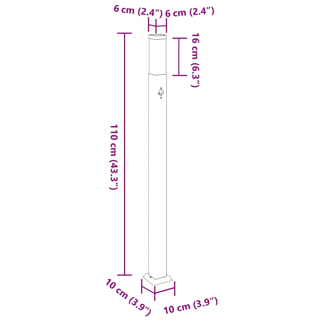 Pullertlys med sensor 3 stk 110 cm rustfritt stål IP44