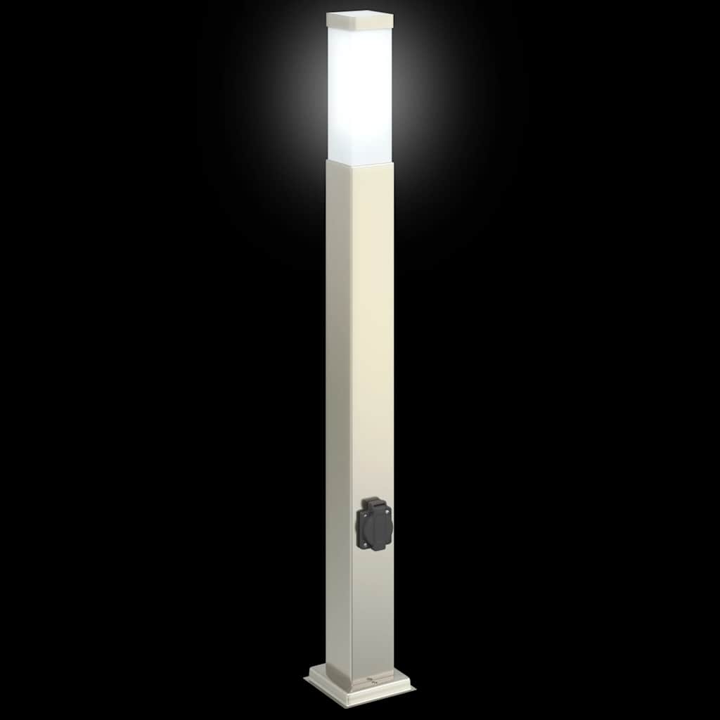 Pullertlamper med stikkontakt 3 stk 80 cm rustfritt stål IP44