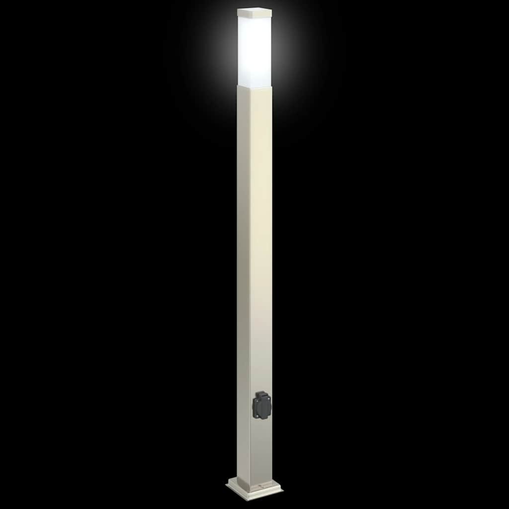 Pullertlamper med stikkontakt 3 stk 110 cm rustfritt stål IP44