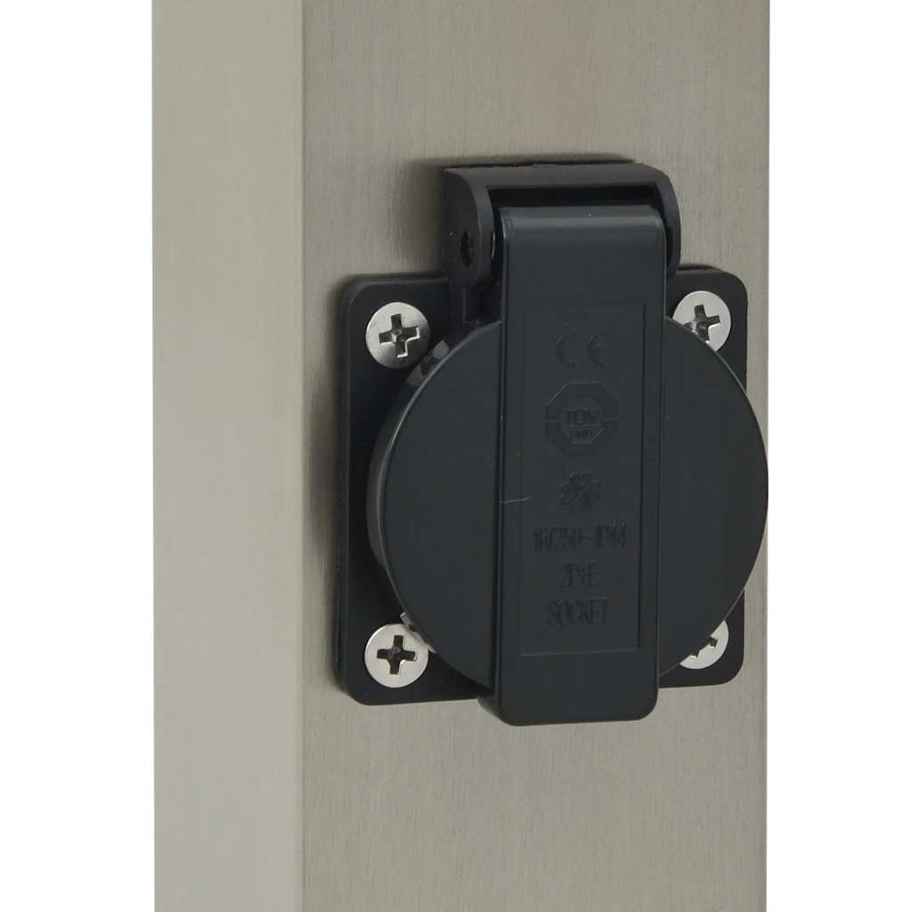 Pullertlys med sensor og stikkontakt 3 stk 50 cm rustfritt stål IP44
