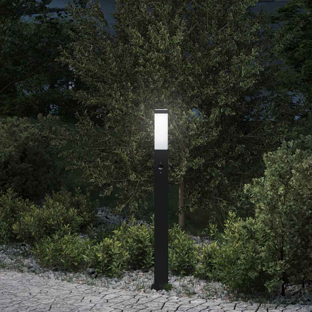 Pullertlampe med sensor 80 cm svart IP44