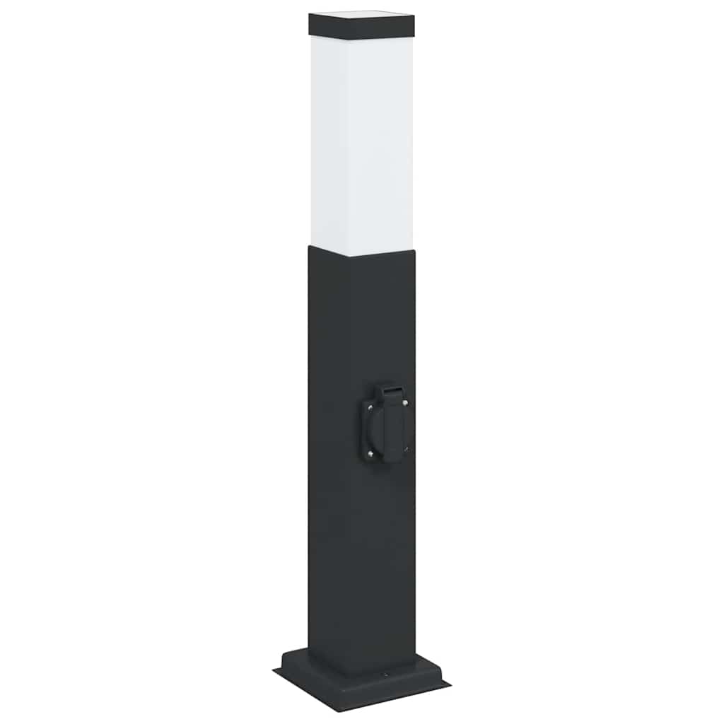 Pullertlampe med stikkontakt 50 cm svart IP44