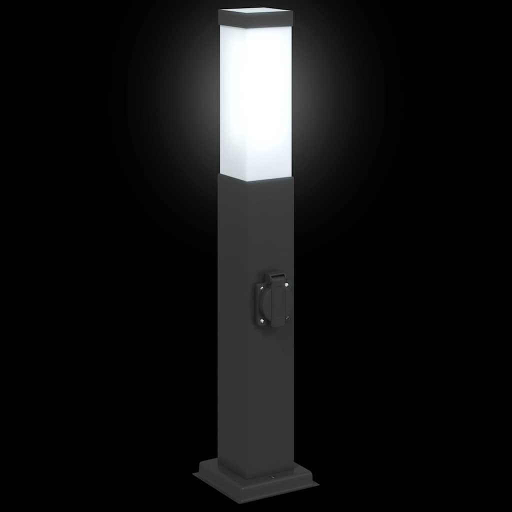 Pullertlampe med stikkontakt 50 cm svart IP44