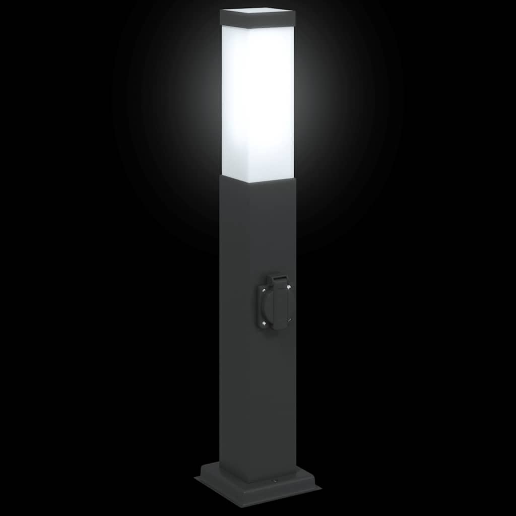Pullertlamper med stikkontakt 3 stk 50 cm svart IP44