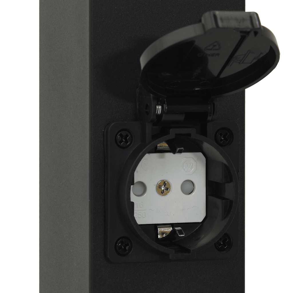 Pullertlamper med stikkontakt 3 stk 50 cm svart IP44