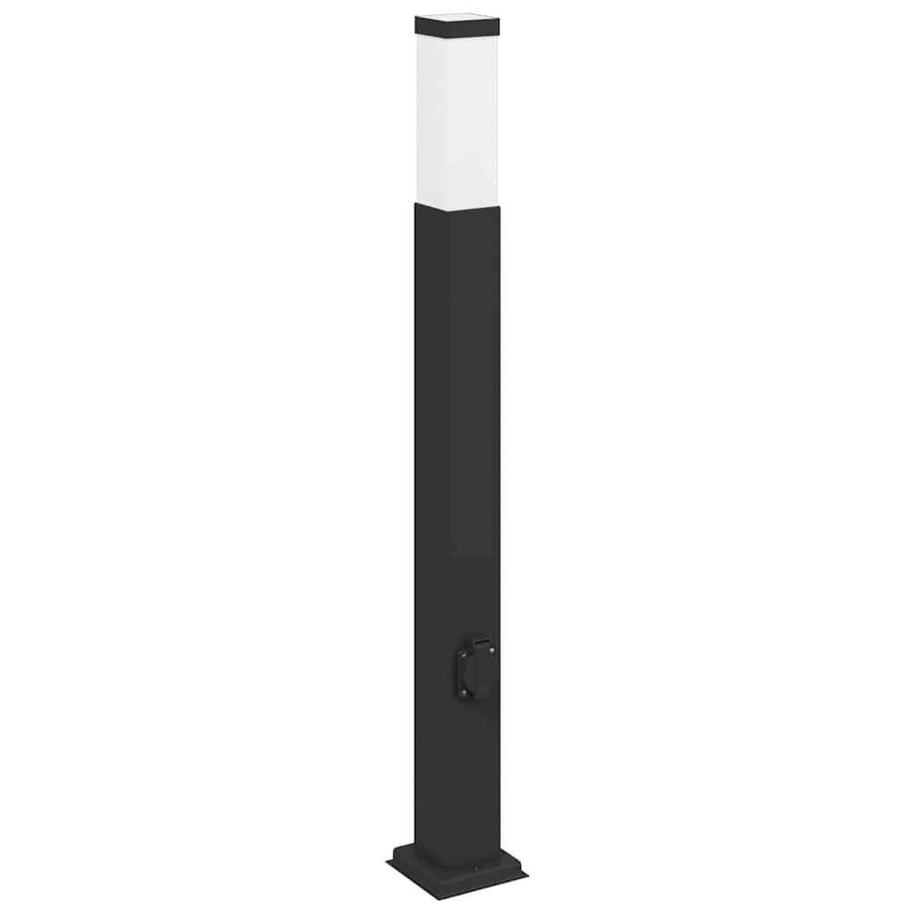 Pullertlampe med stikkontakt 80 cm svart IP44