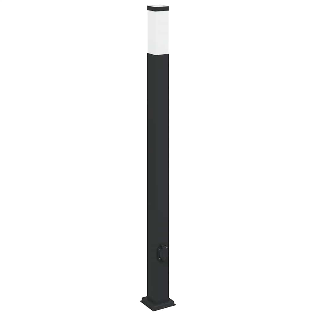 Pullertlampe med stikkontakt 110 cm svart IP44