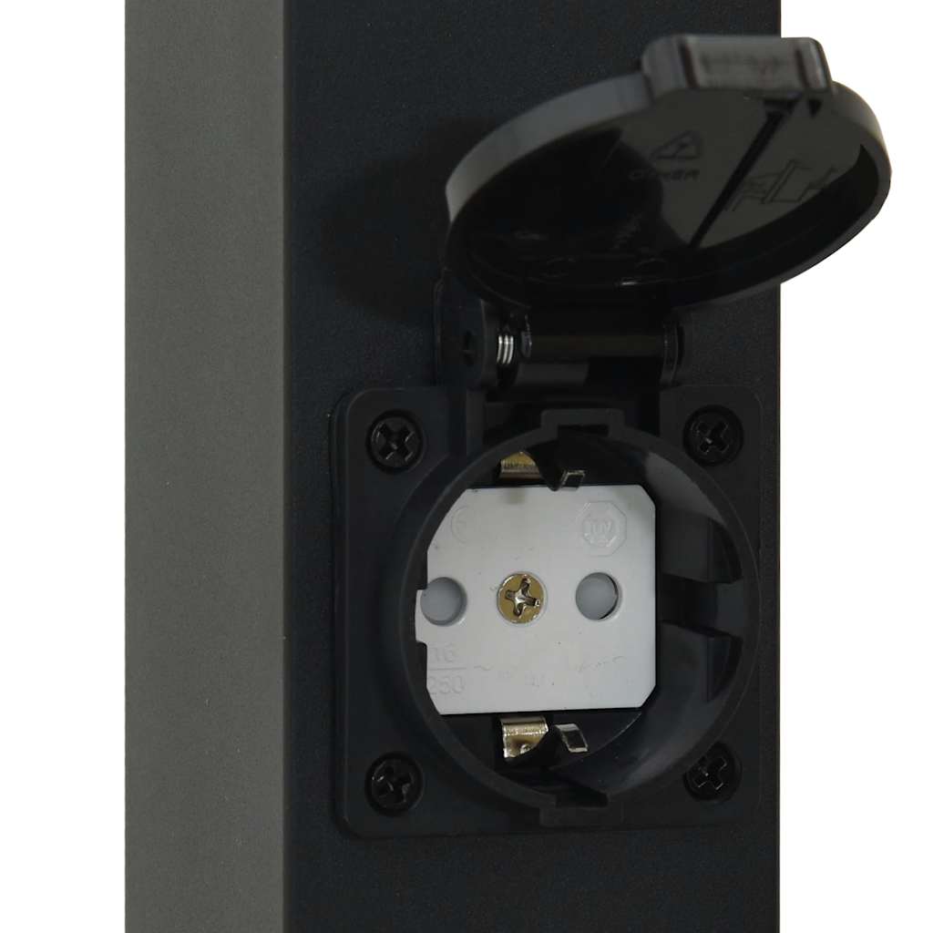 Pullertlamper med stikkontakt 3 stk 110 cm svart IP44