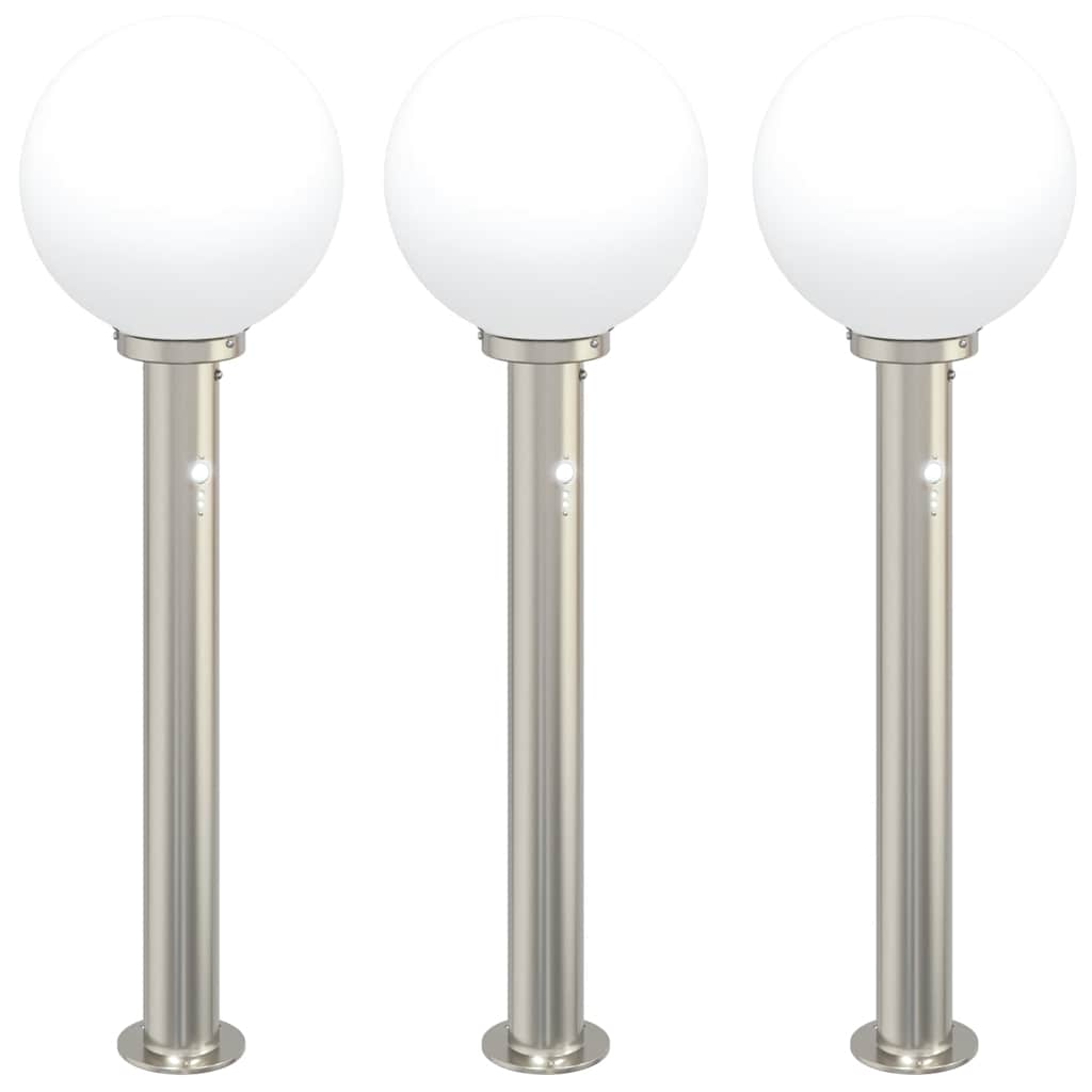 Pullertlys med sensor 3 stk 80 cm rustfritt stål IP44
