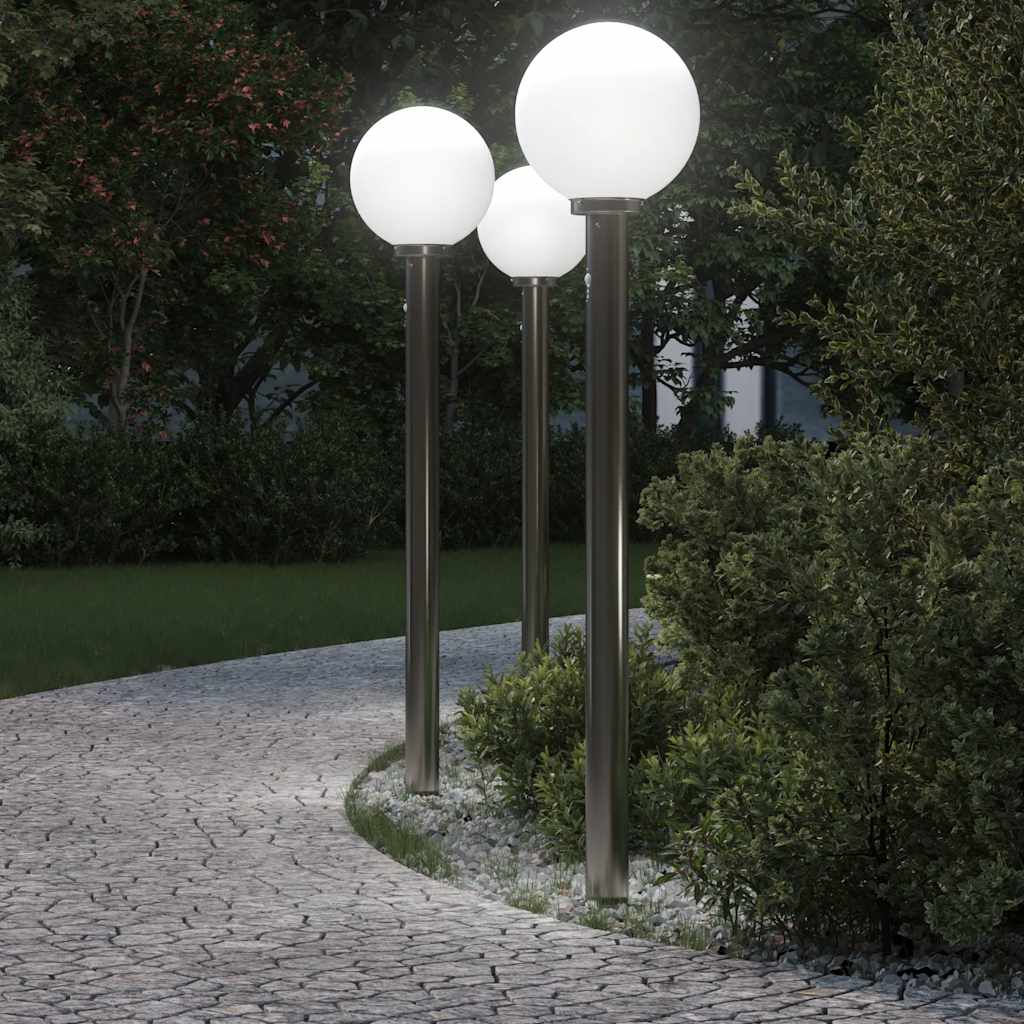 Pullertlys med sensor 3 stk 120 cm rustfritt stål IP44