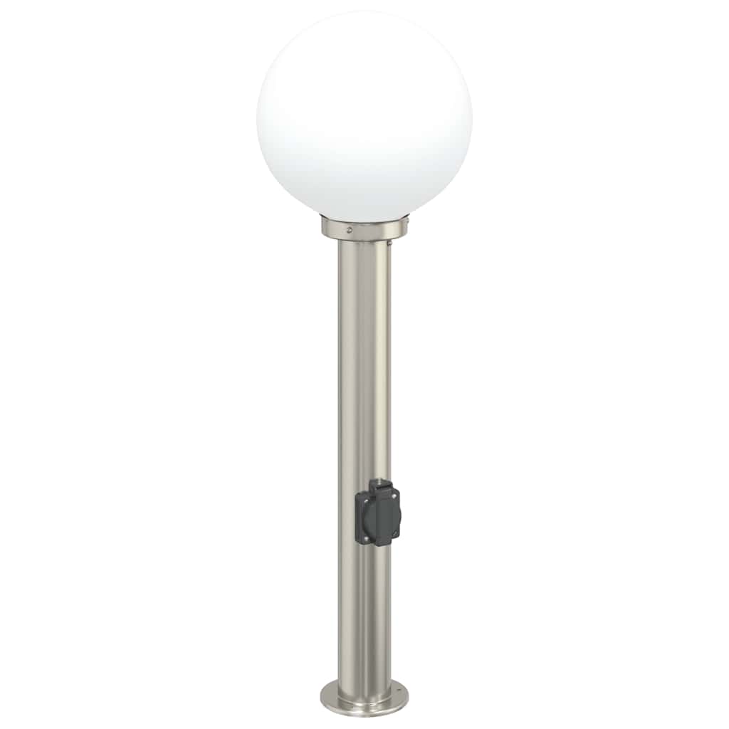 Pullertlampe med stikkontakt 80 cm rustfritt stål IP44