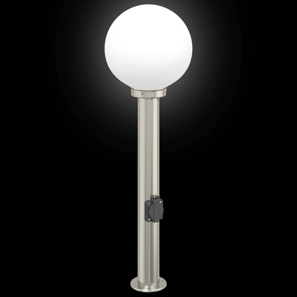 Pullertlamper med stikkontakt 3 stk 80 cm rustfritt stål IP44