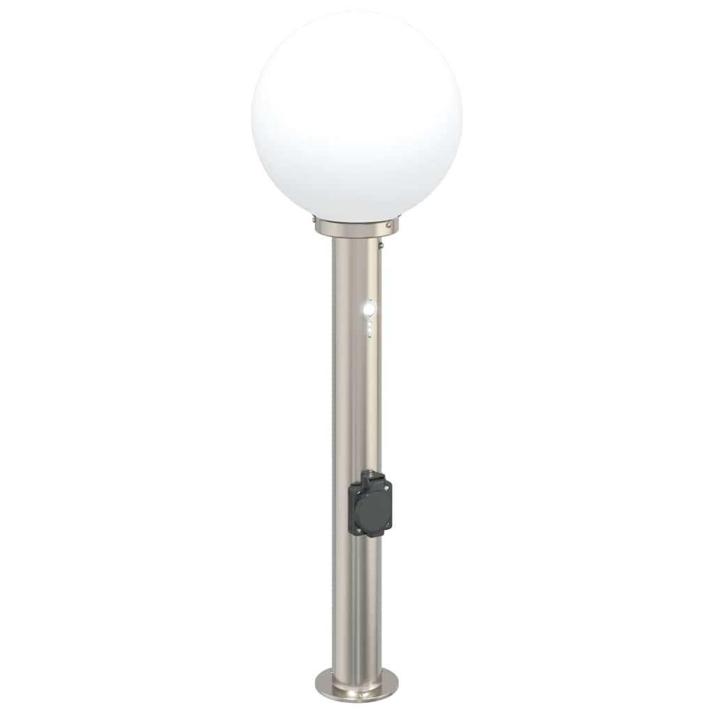 Pullertlampe med sensor og stikkontakt 80 cm rustfritt stål IP44