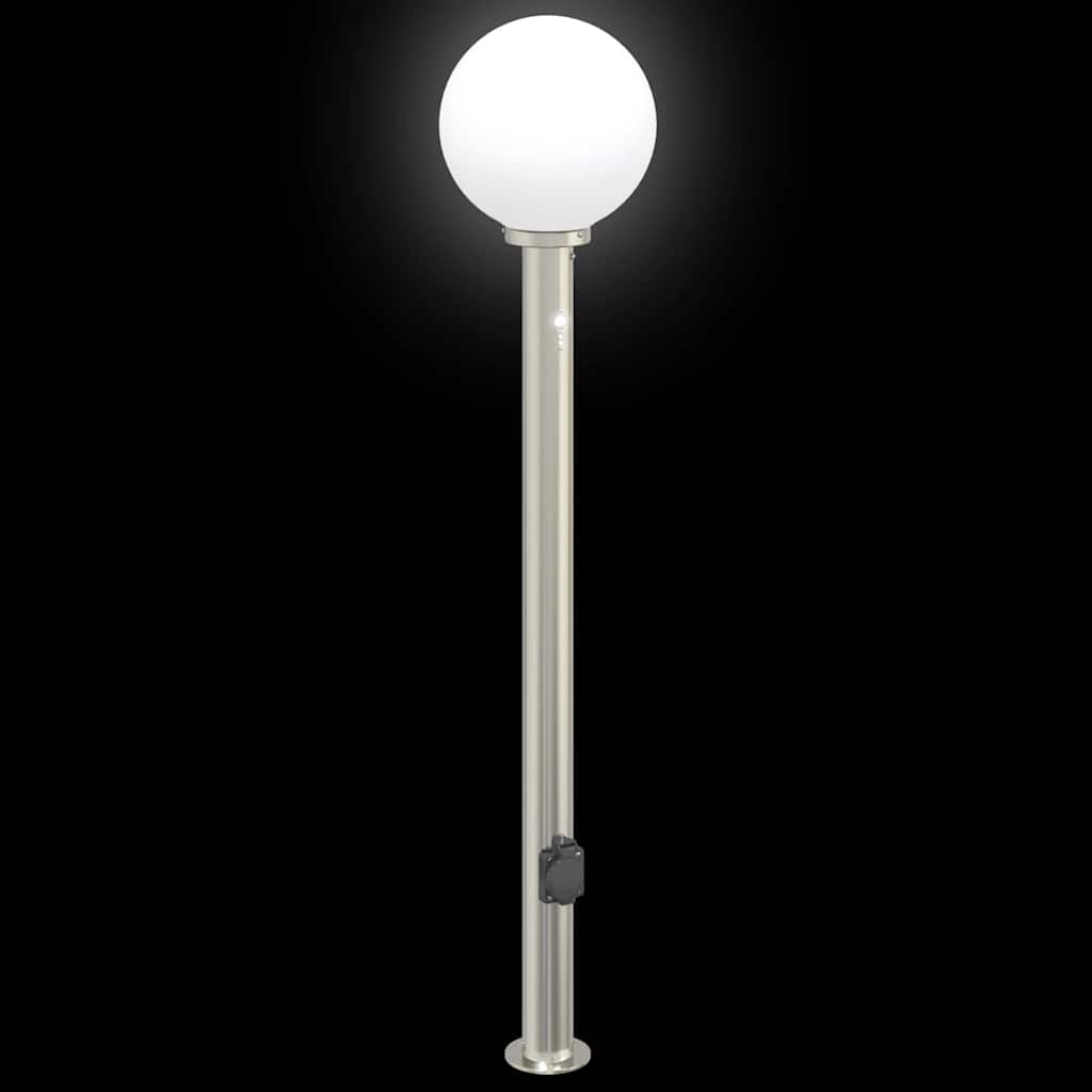 Pullertlamper med sensor og stikkontakt 3 stk 120 cm rustfritt stål IP44