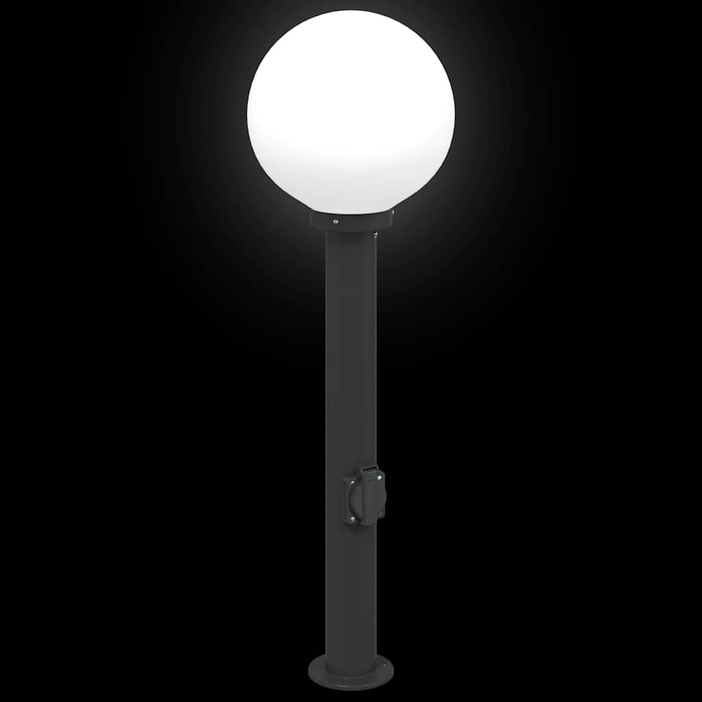 Pullertlamper med stikkontakt 3 stk 80 cm svart IP44