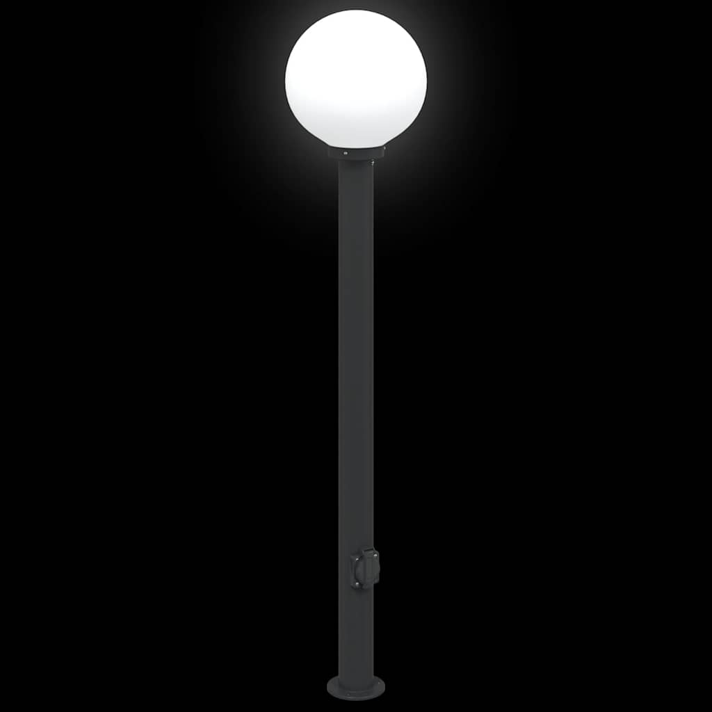 Pullertlamper med stikkontakt 3 stk 120 cm svart IP44