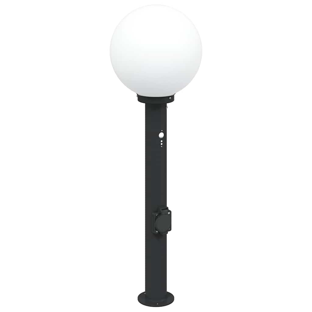 Pullertlampe med sensor og stikkontakt 80 cm svart IP44