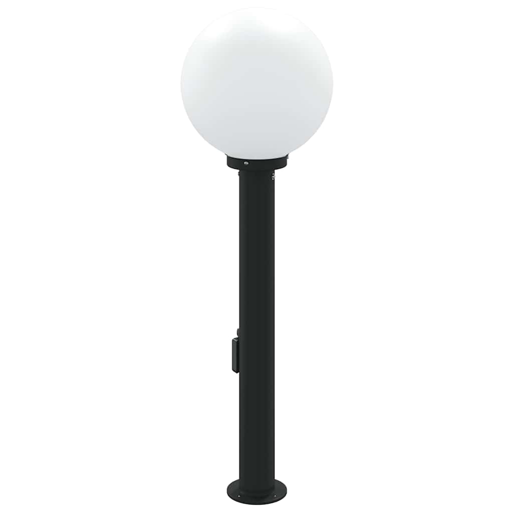 Pullertlampe med sensor og stikkontakt 80 cm svart IP44