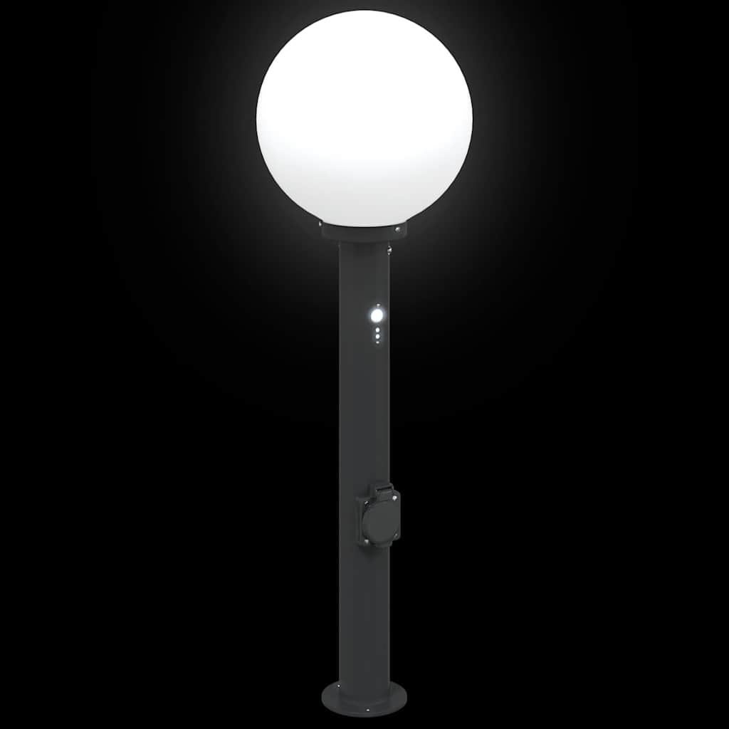 Pullertlampe med sensor og stikkontakt 80 cm svart IP44