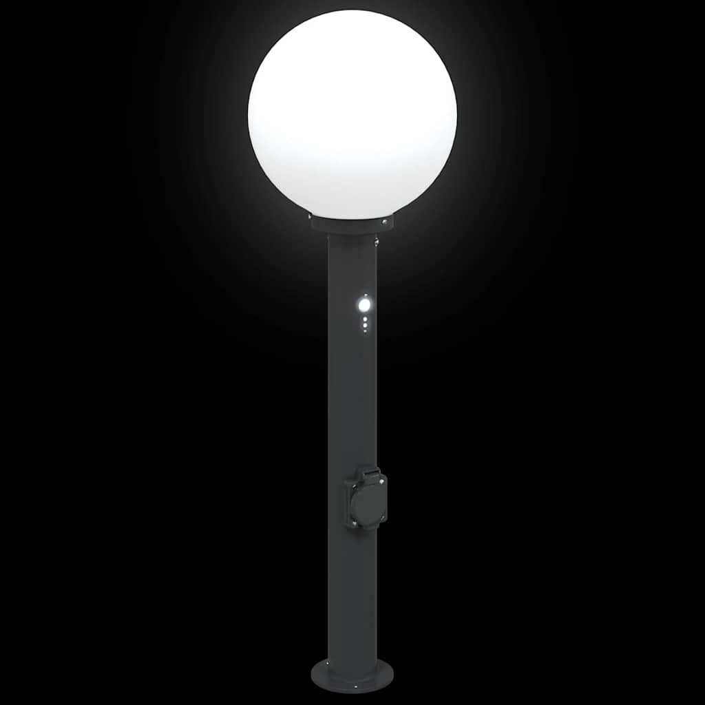 Pullertlamper med sensor og stikkontakt 3 stk 80 cm svart IP44