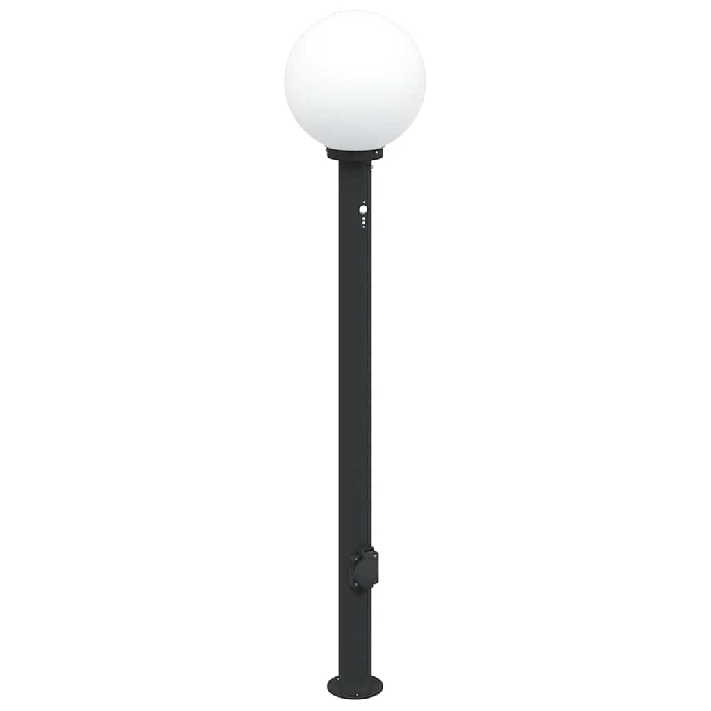 Pullertlampe med sensor og stikkontakt 120 cm svart IP44