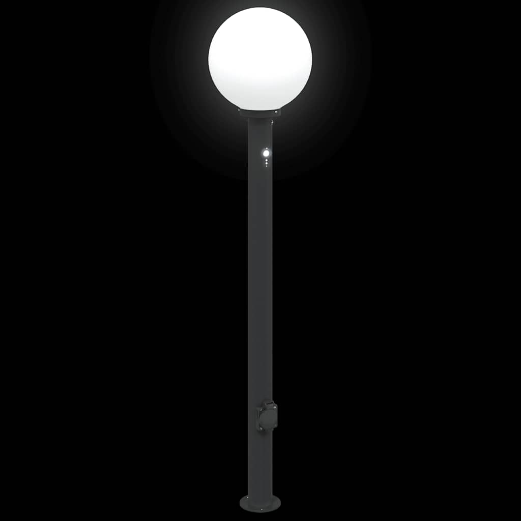 Pullertlampe med sensor og stikkontakt 120 cm svart IP44