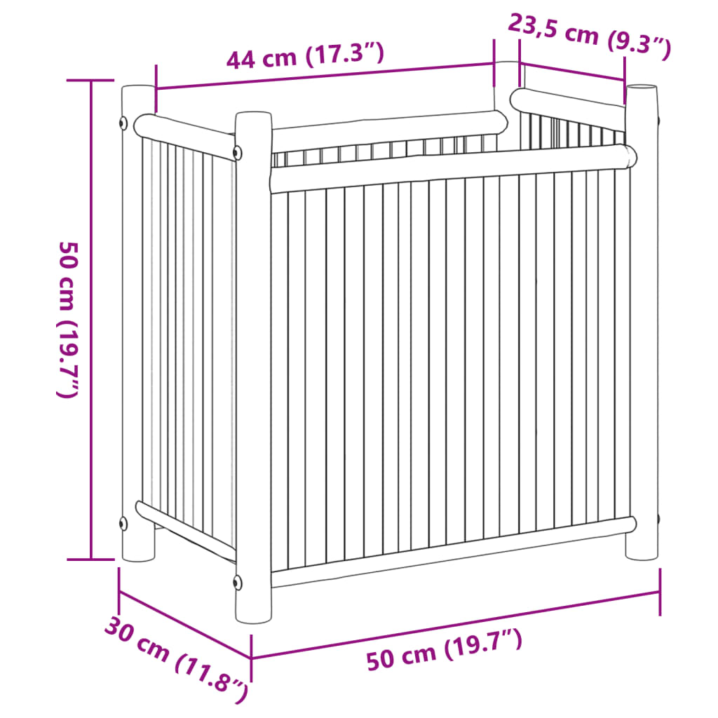 Plantekasse 50x30x50 cm bambus