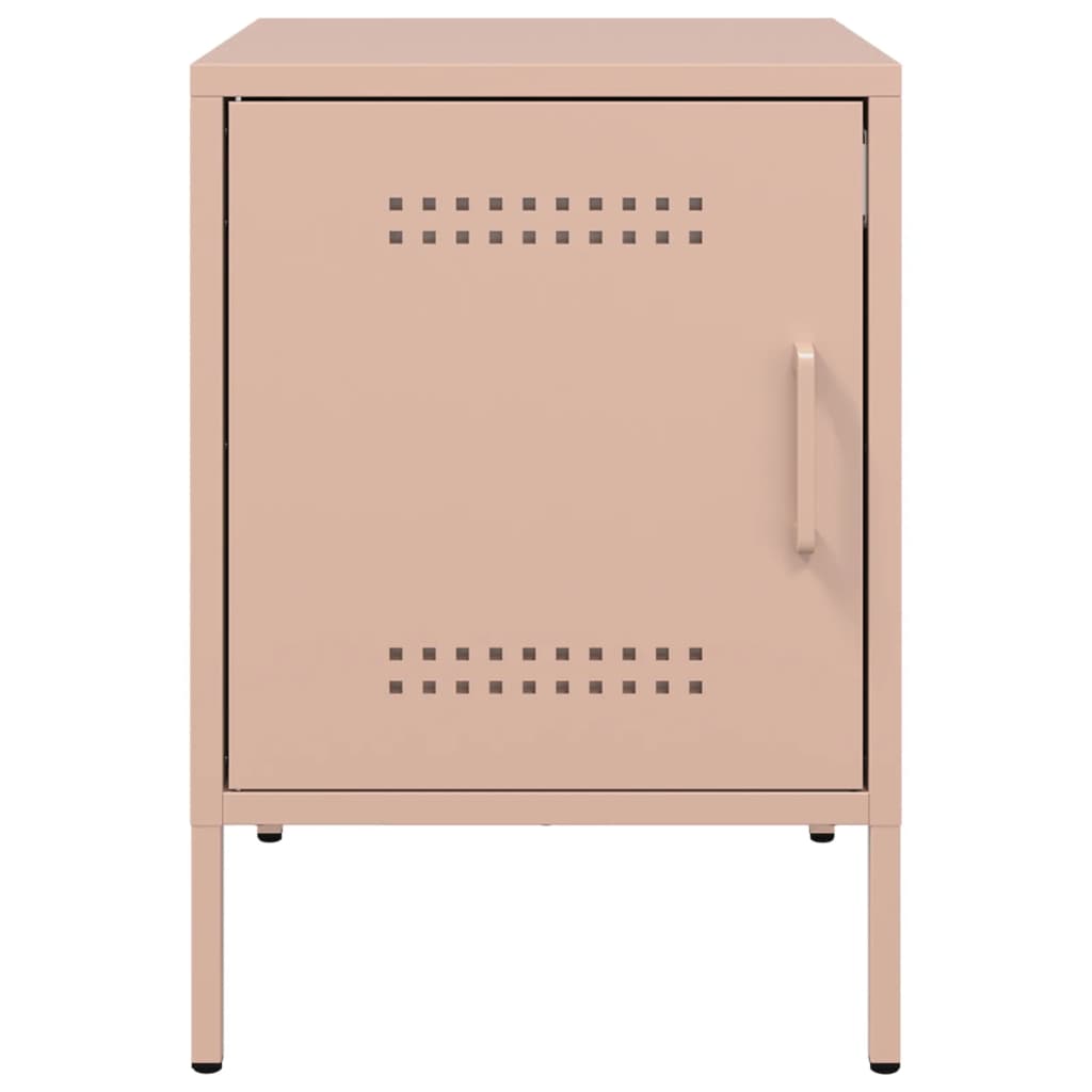 Nattbord 2 stk rosa 36x39x50,5 cm stål