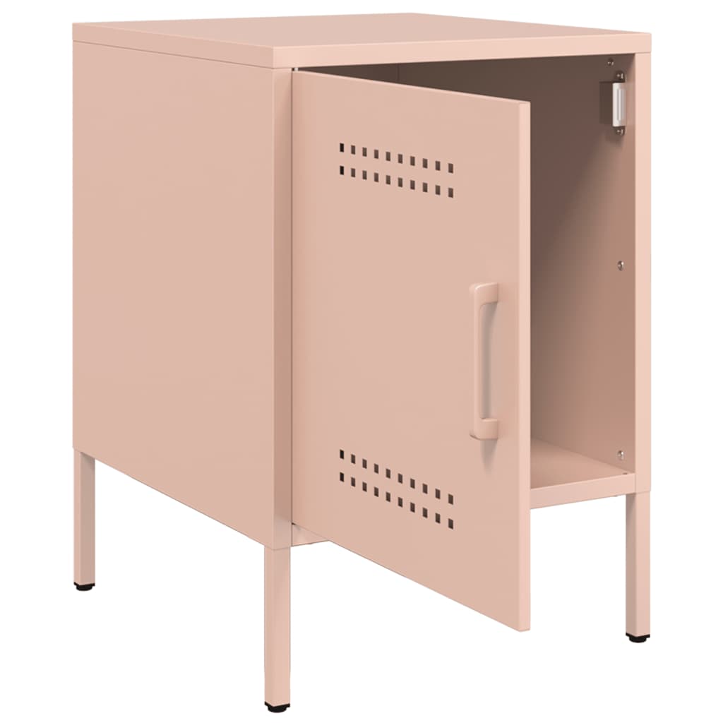 Nattbord 2 stk rosa 36x39x50,5 cm stål