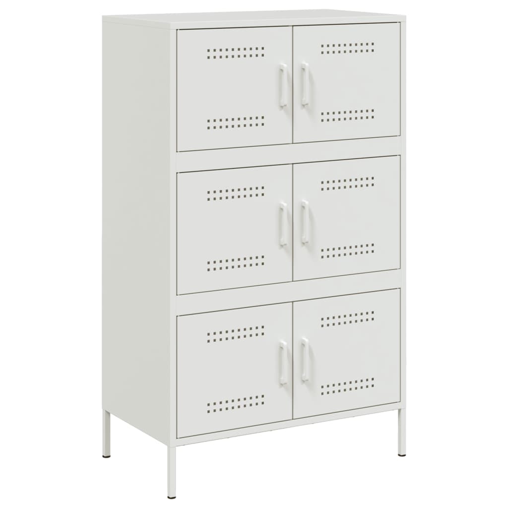 Highboard hvit 68x39x113 cm stål