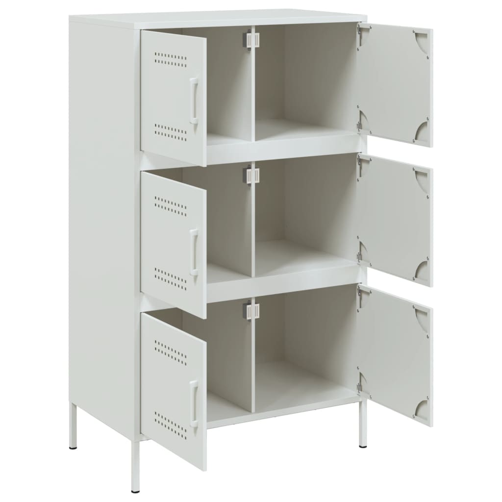 Highboard hvit 68x39x113 cm stål