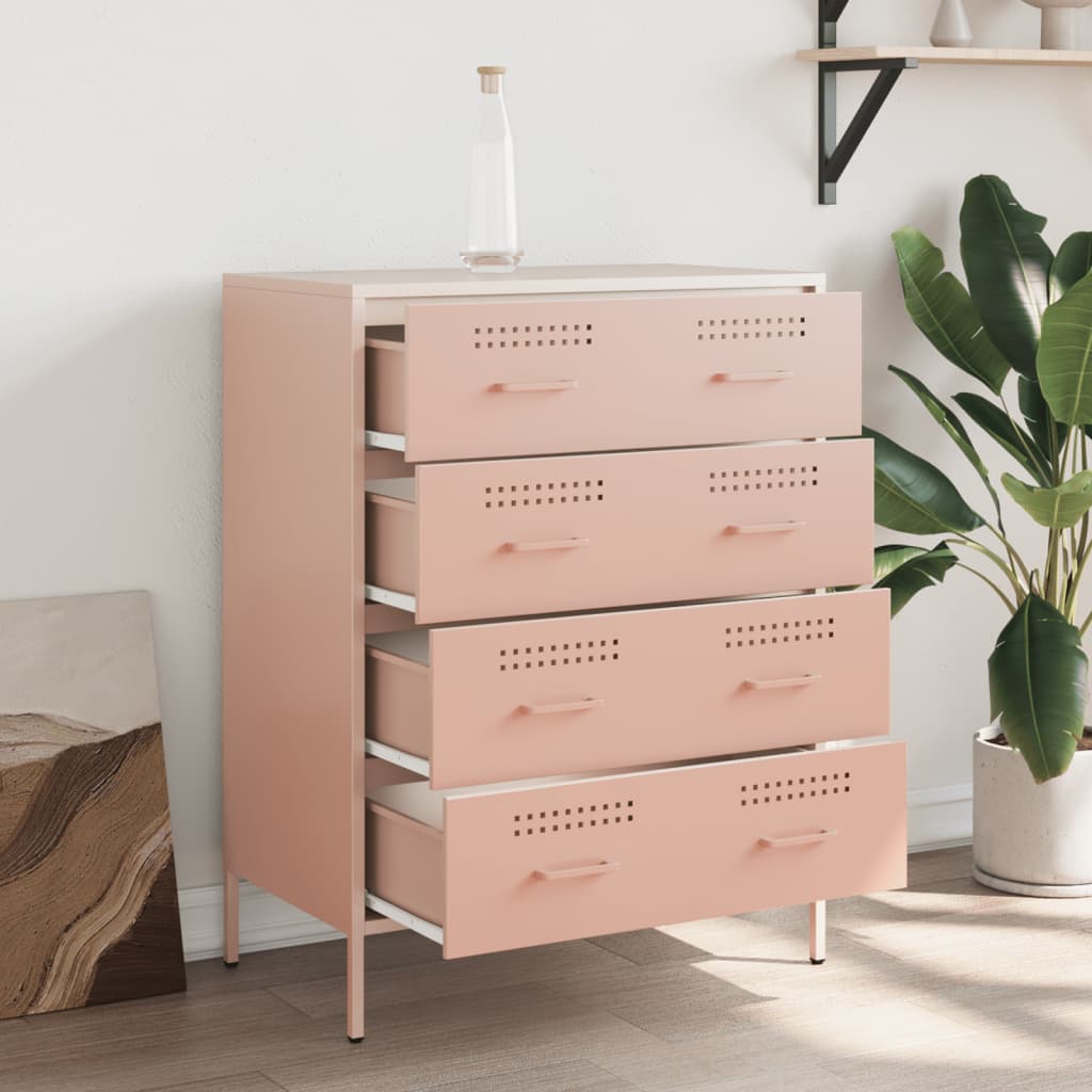 Skjenk rosa 68x39x89 cm stål