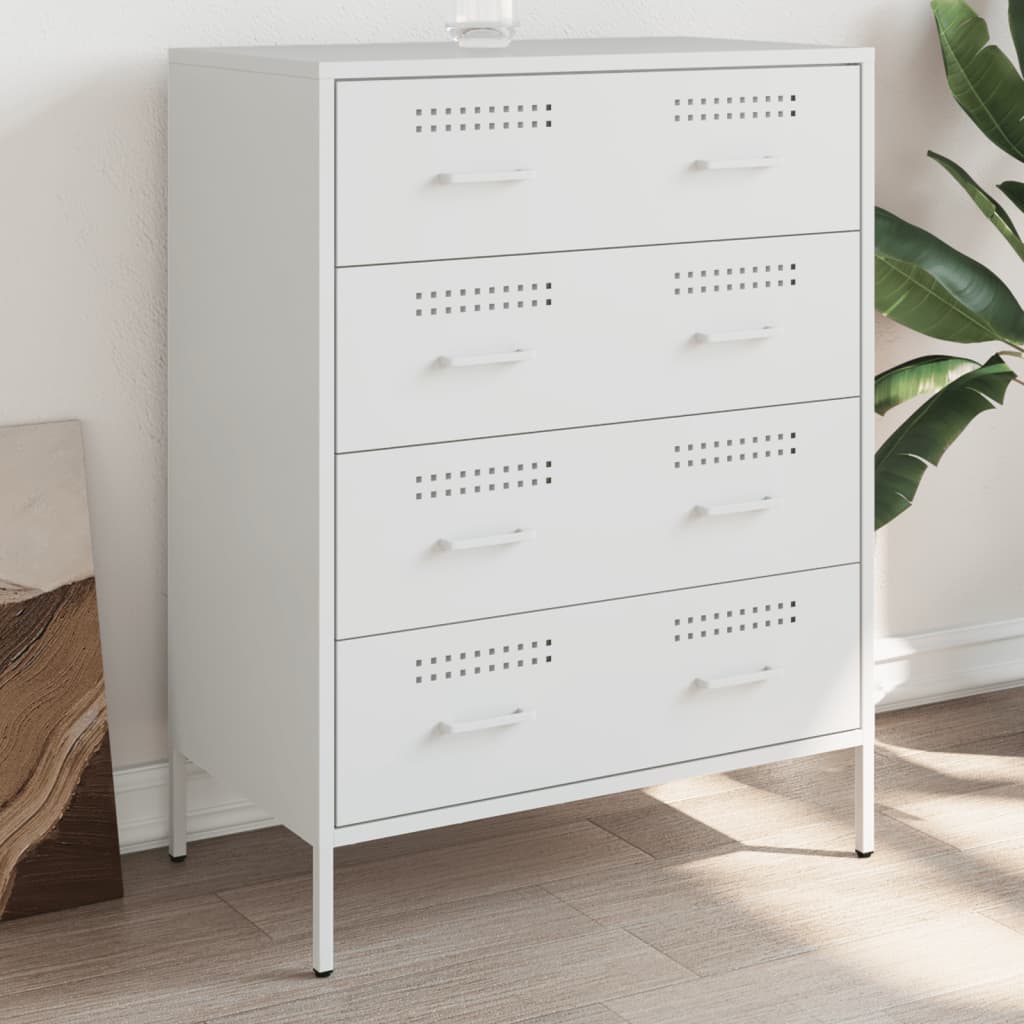Skjenk hvit 68x39x89 cm stål