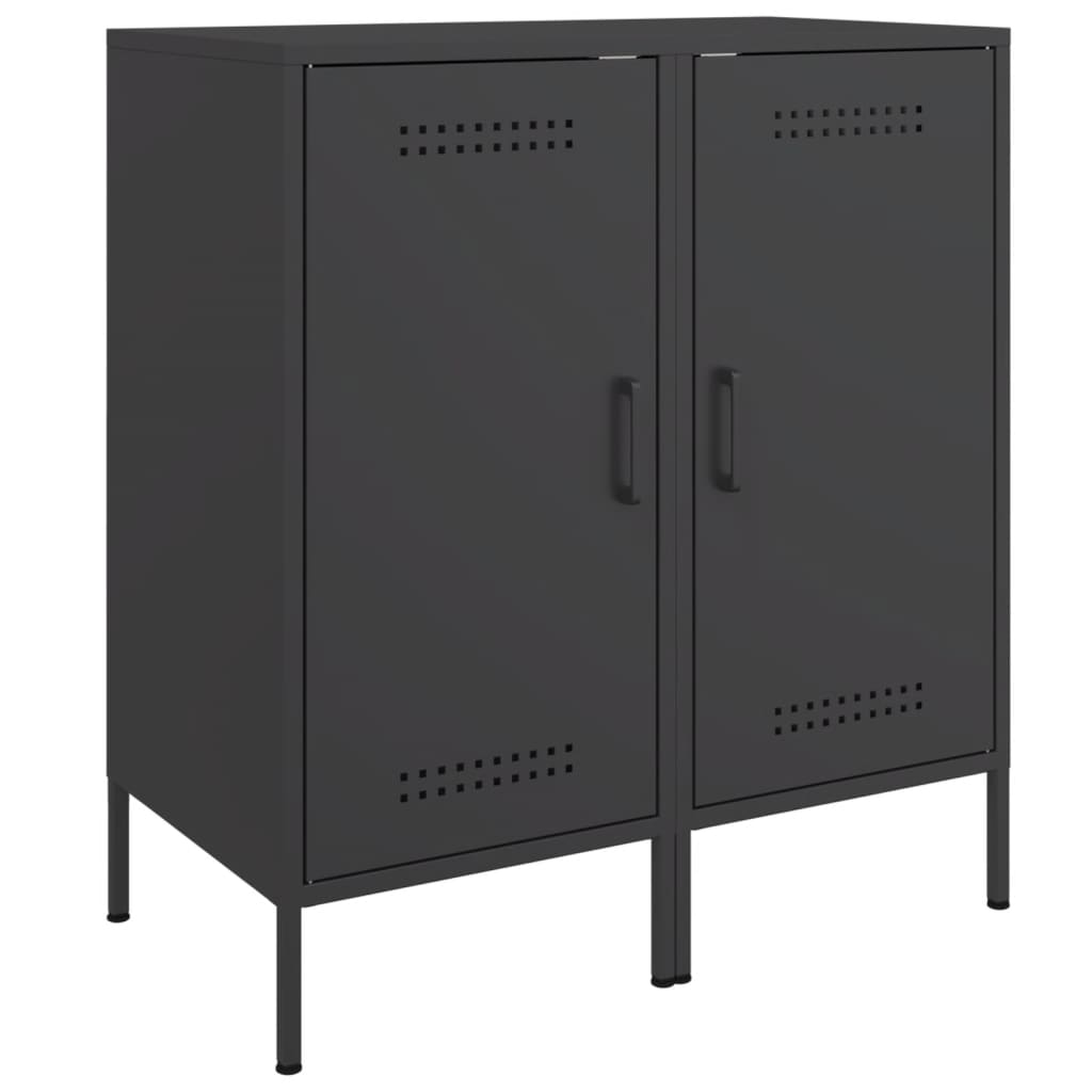 Skjenker 2 stk svart 36x39x79 cm stål