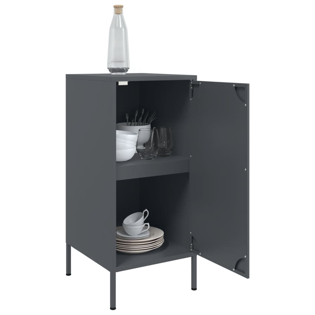 Skjenker 2 stk antrasitt 36x39x79 cm stål