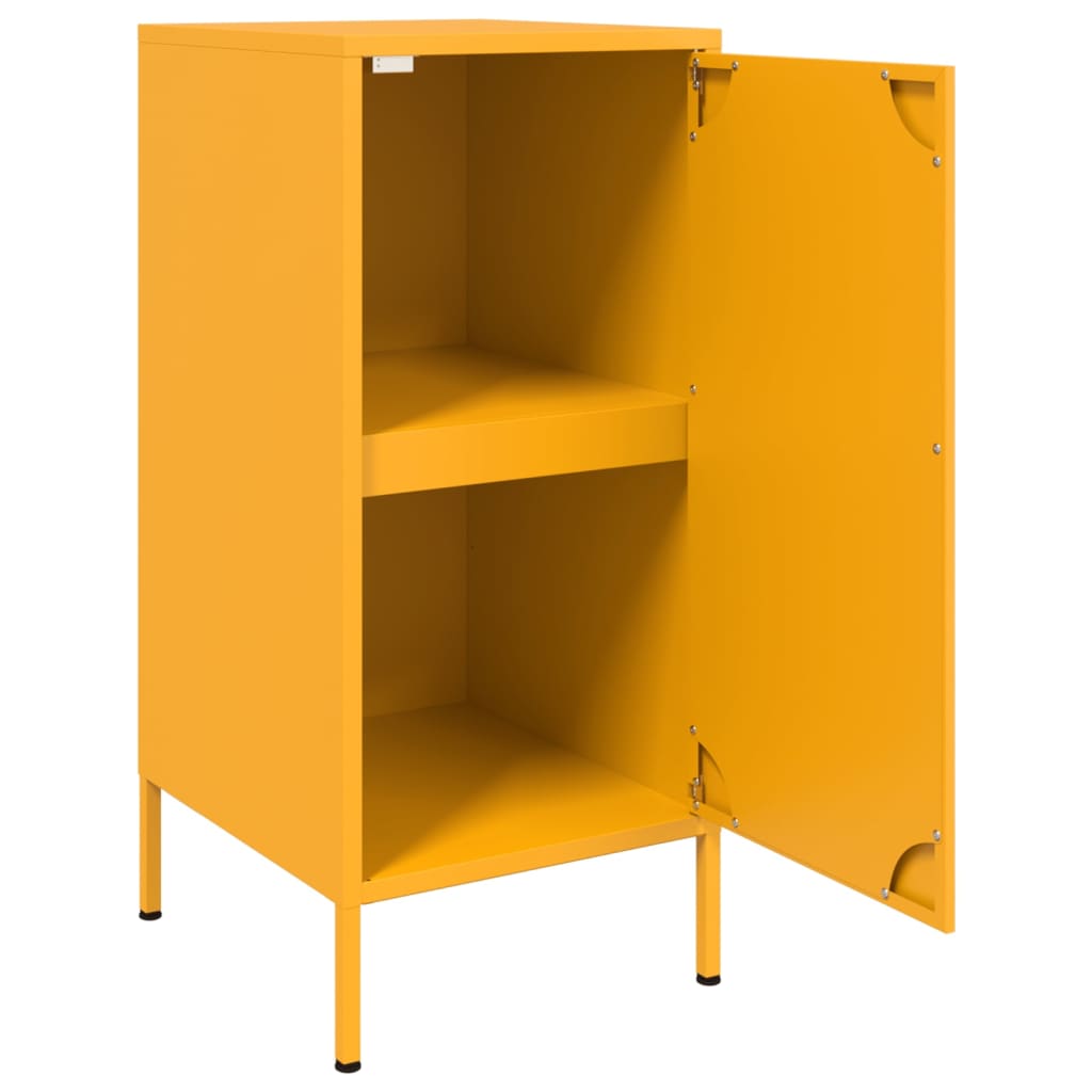 Skjenker 2 stk sennepsgul 36x39x79 cm stål
