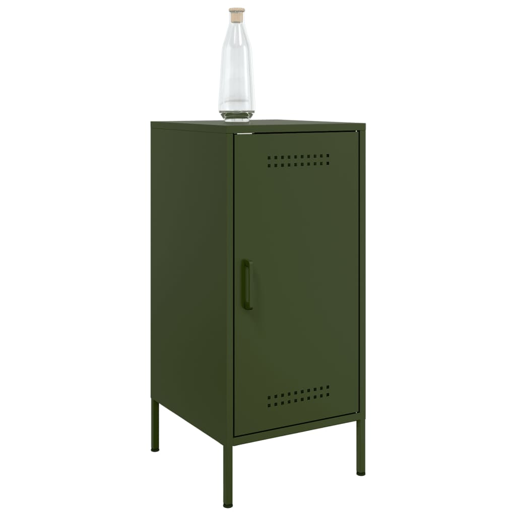 Skjenker 2 stk olivengrønn 36x39x79 cm stål