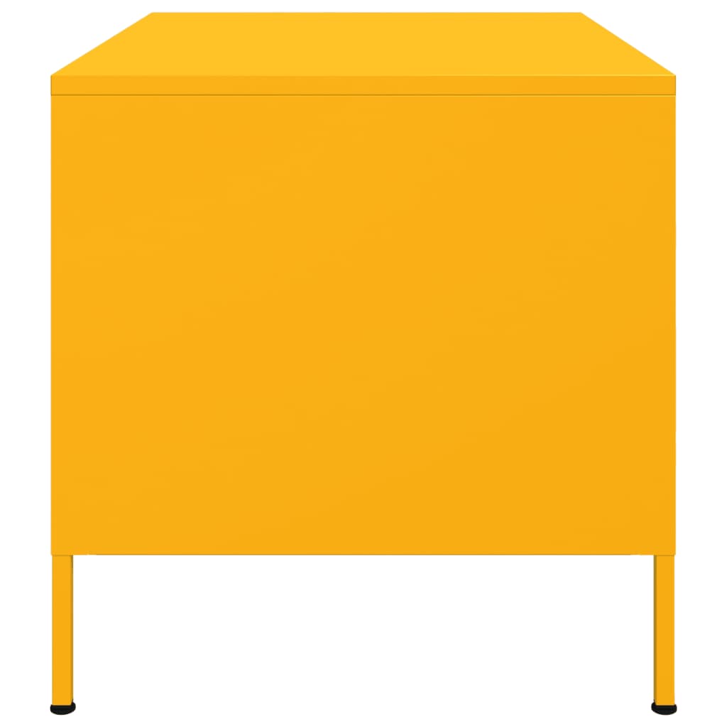 Salongbord sennepsgul 68x50x50,5 cm stål