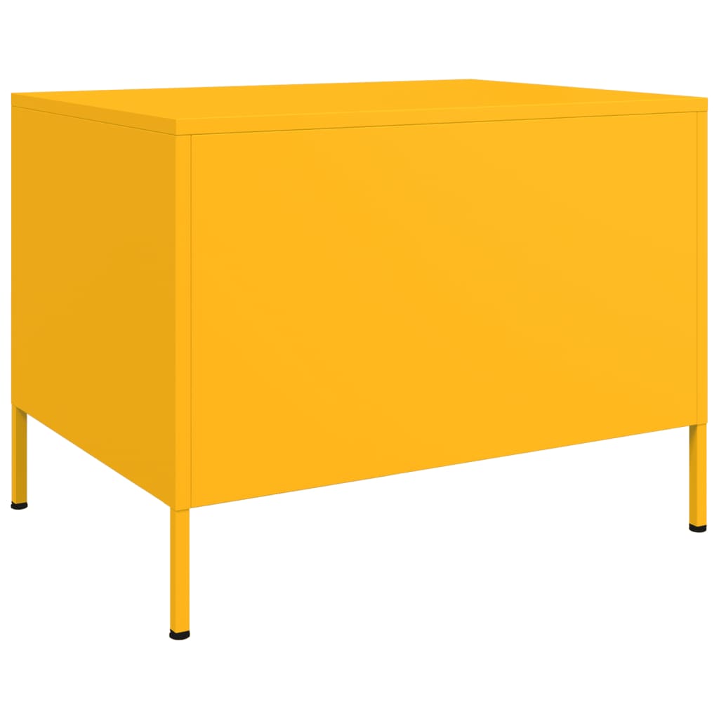 Salongbord sennepsgul 68x50x50,5 cm stål