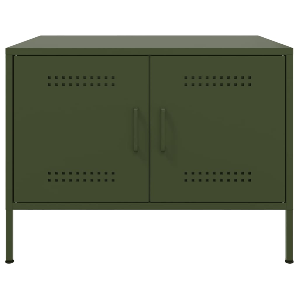 Salongbord olivengrønn 68x50x50,5 cm stål