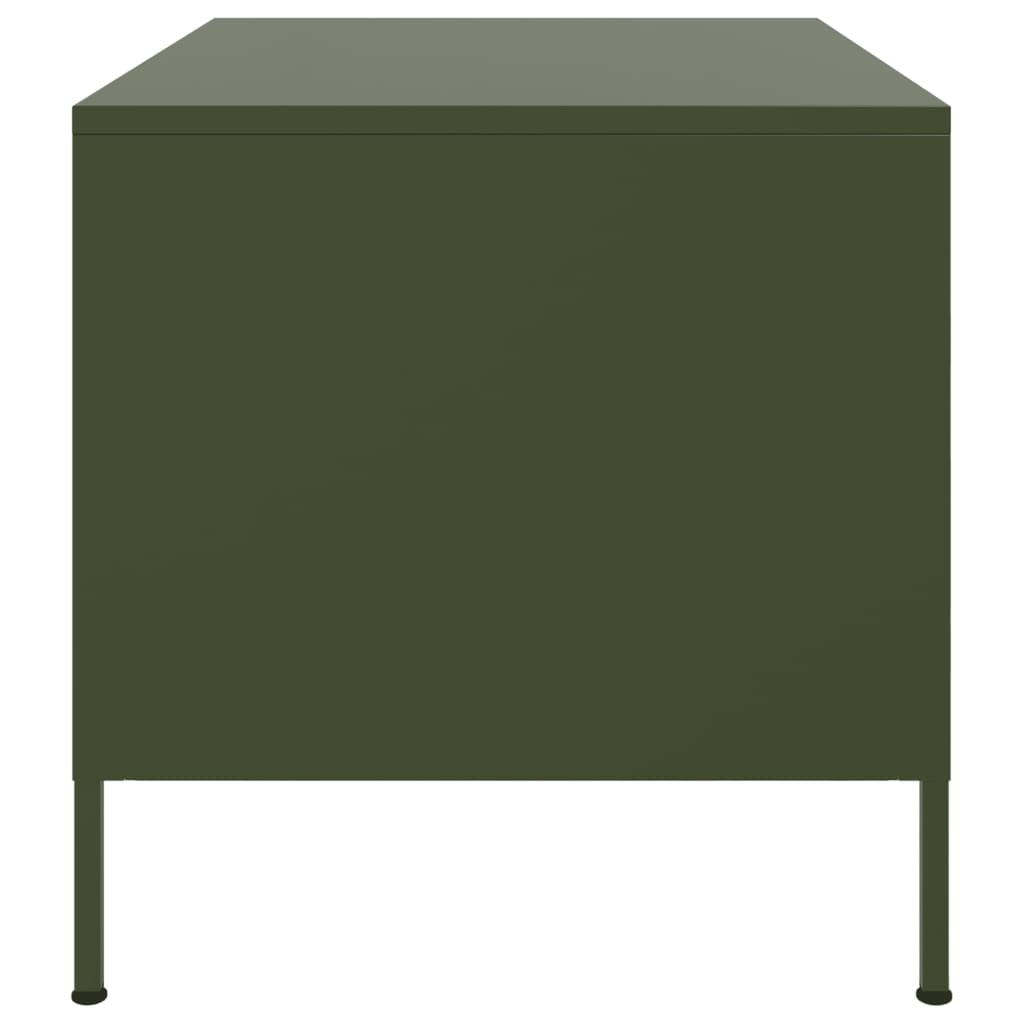 Salongbord olivengrønn 68x50x50,5 cm stål