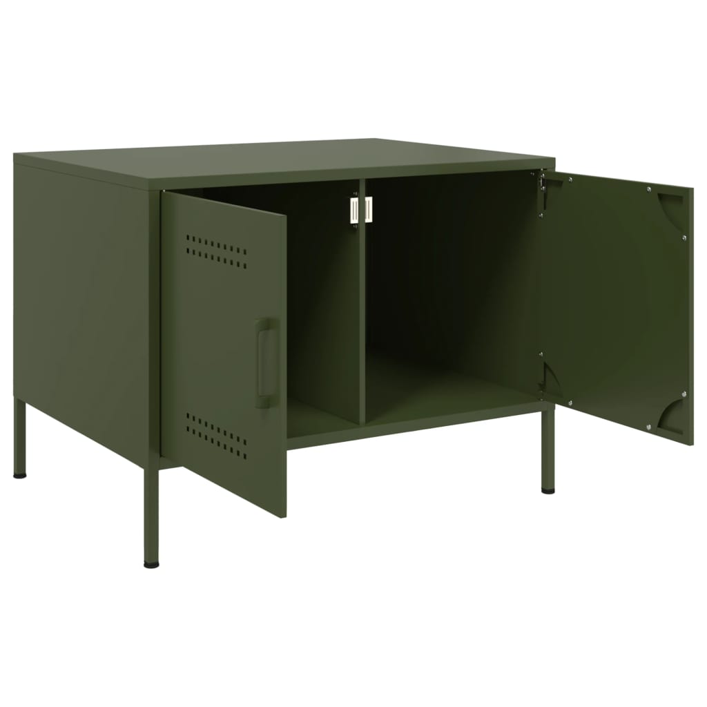Salongbord olivengrønn 68x50x50,5 cm stål