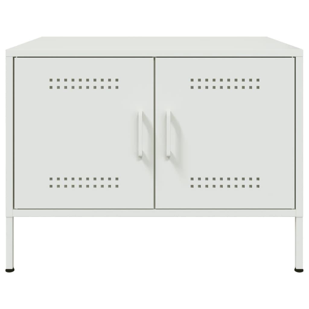 Salongbord hvit 68x50x50,5 cm stål