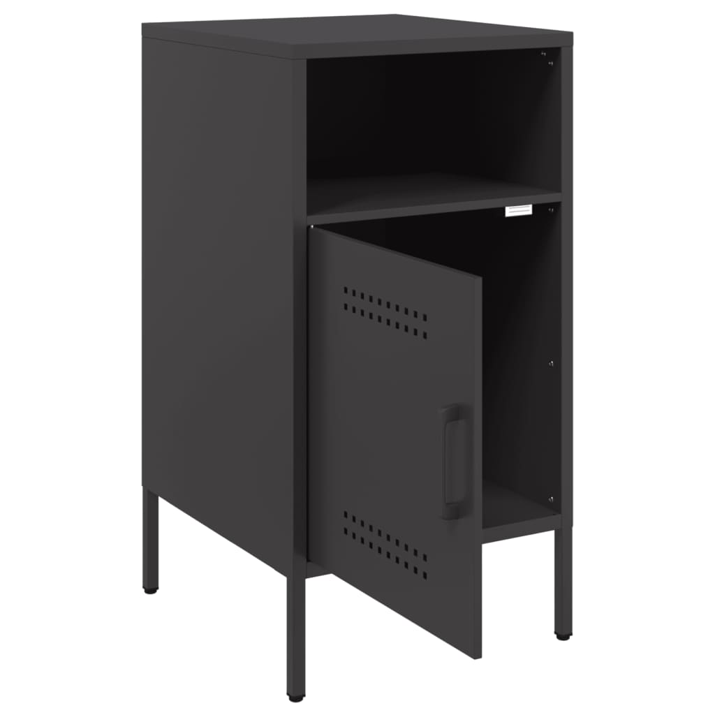 Nattbord 2 stk svart 36x39x68 cm stål
