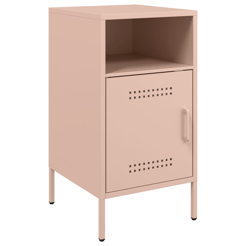 Nattbord 2 stk rosa 36x39x68 cm stål