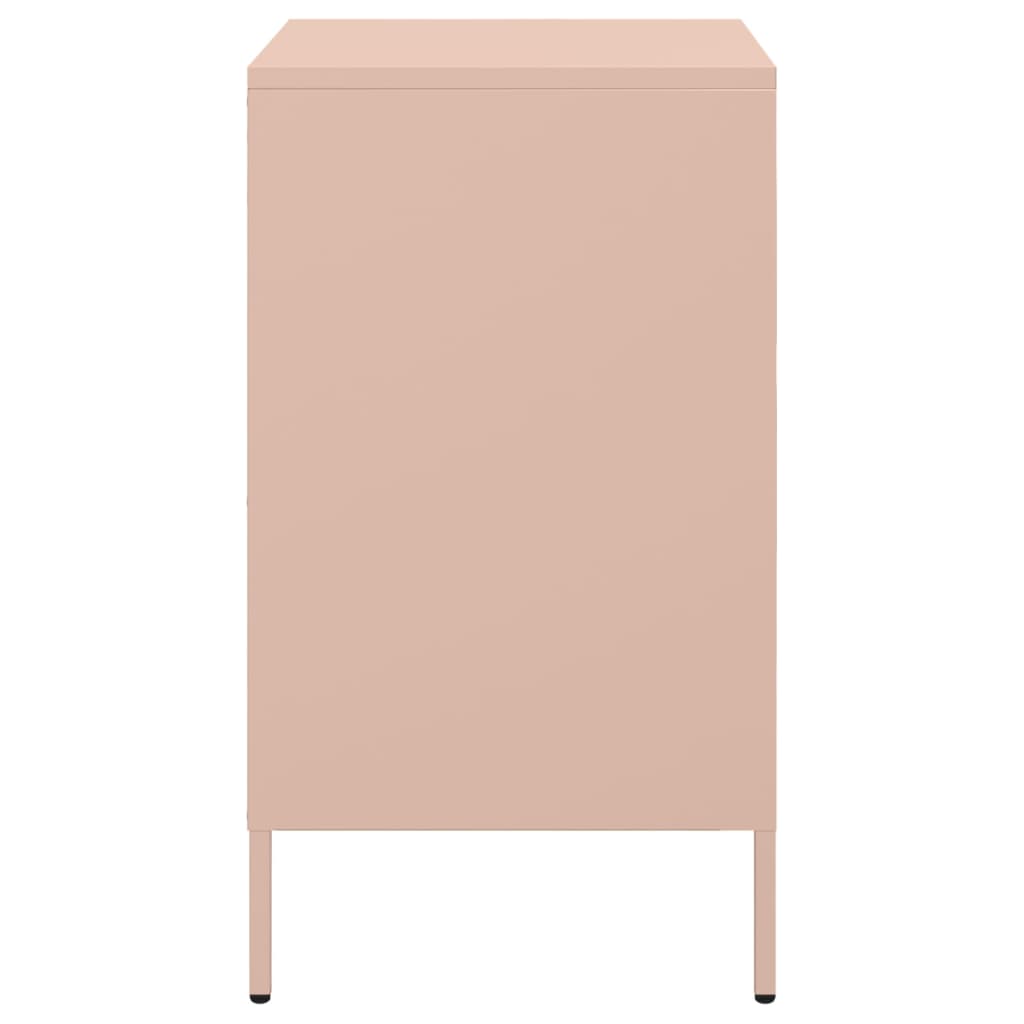 Nattbord 2 stk rosa 36x39x68 cm stål