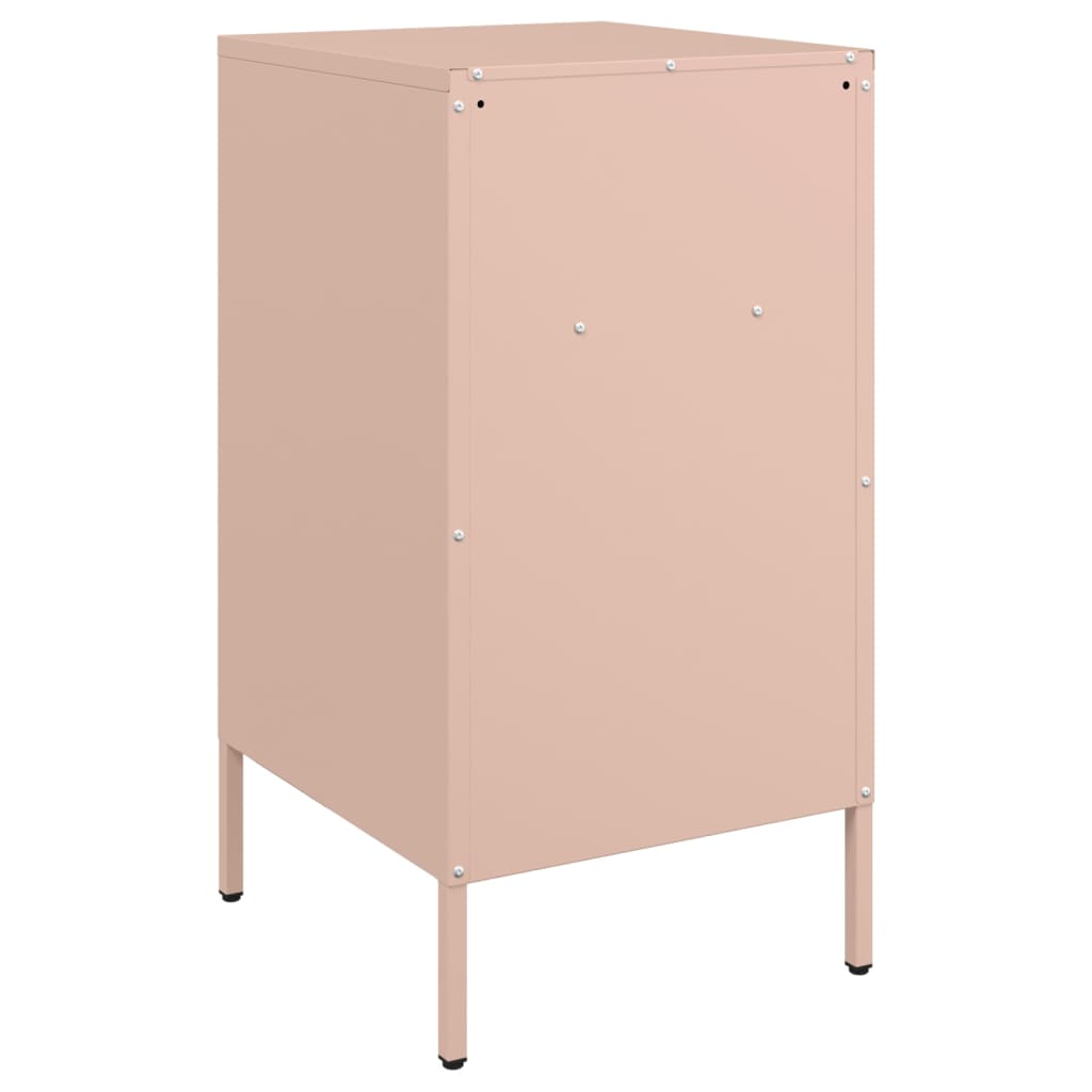 Nattbord 2 stk rosa 36x39x68 cm stål