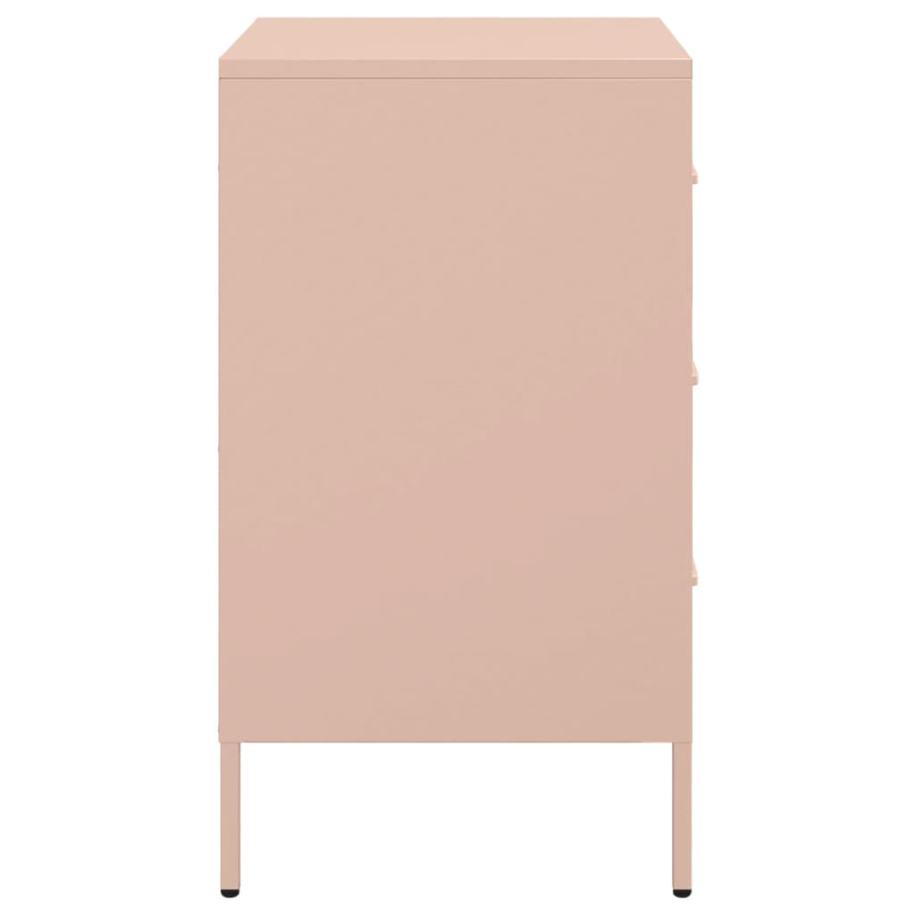 Nattbord 2 stk rosa 36x39x68 cm stål