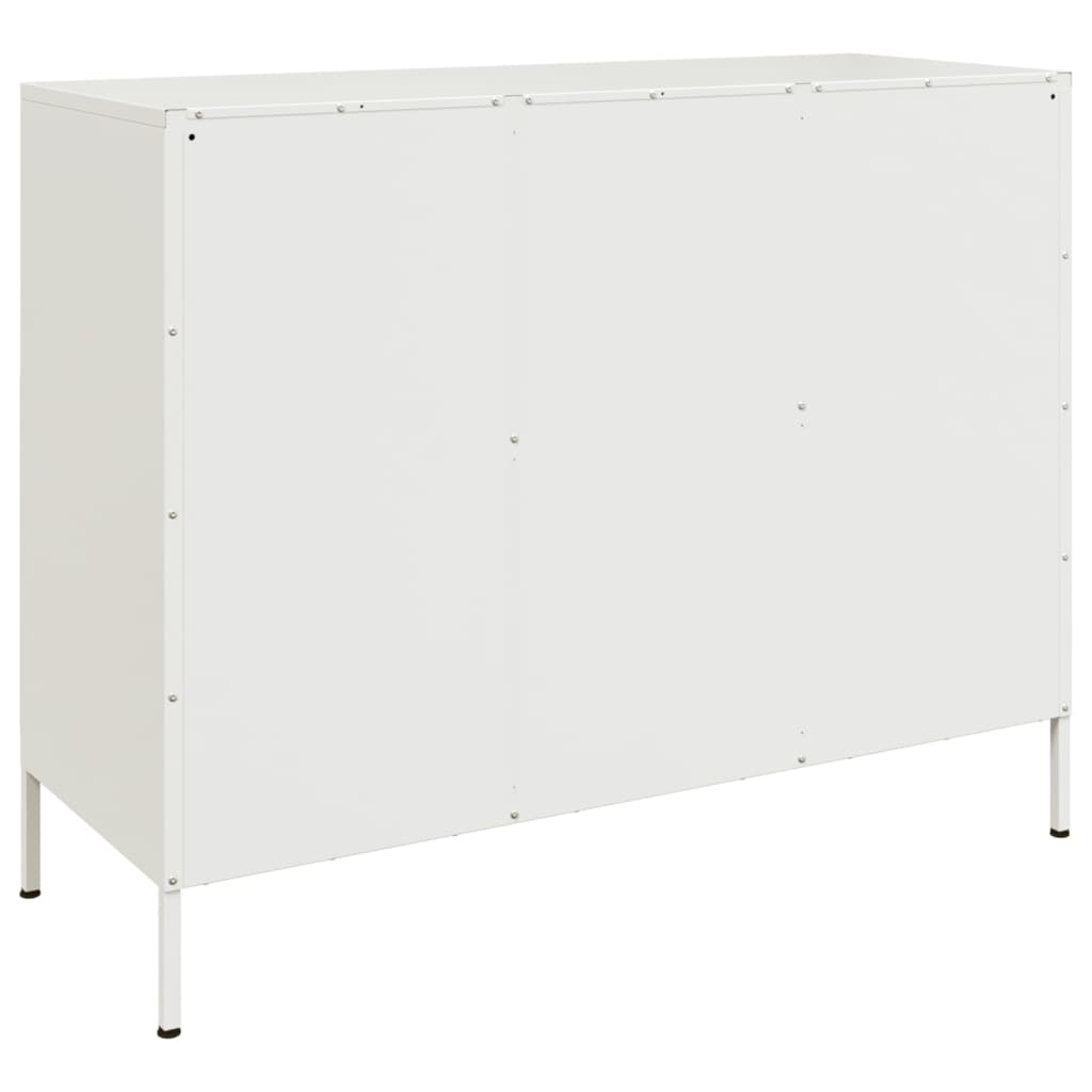 Skjenk hvit 100,5x39x79 cm stål